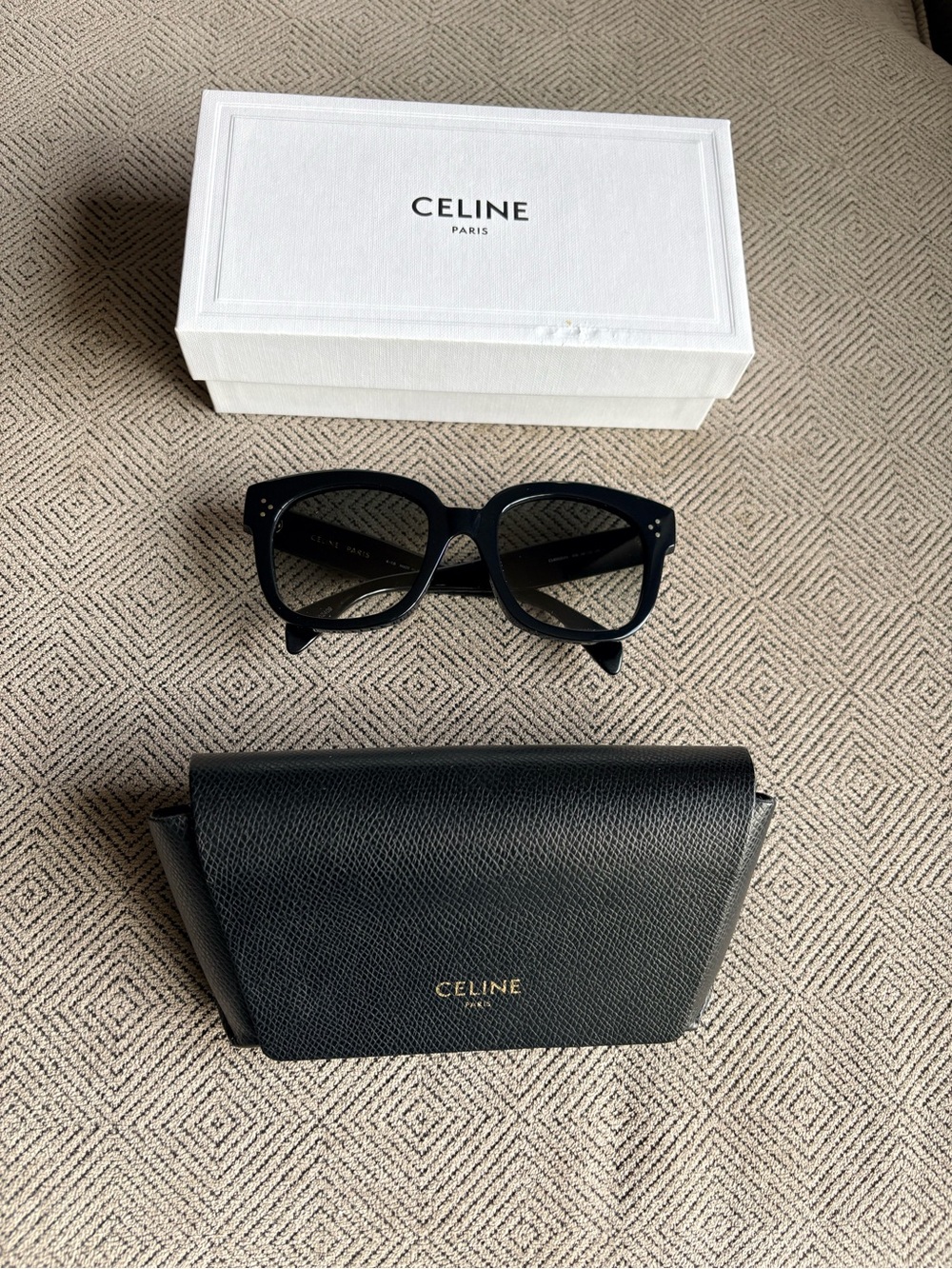Celine Black Oversized Square Sunglasses with Branded Case